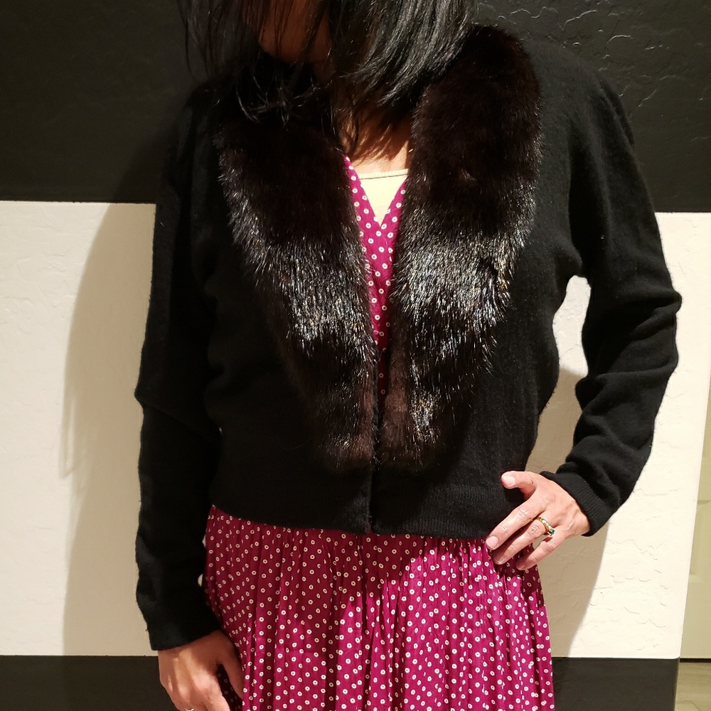 Vintage Dalton Cashmere/Fur Sweater